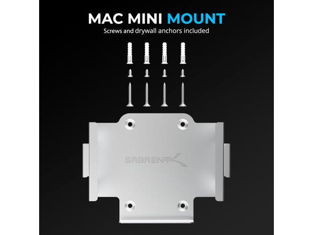SABRENT Desk/Wall Flex-Mount for Mac mini (2024+) Aluminum Scratch-Resistant Mounting System for Wall, Under Desk, or Surface Installation ...