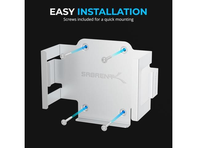 SABRENT Desk/Wall Flex-Mount for Mac mini (2024+) Aluminum Scratch-Resistant Mounting System for Wall, Under Desk, or Surface Installation ...