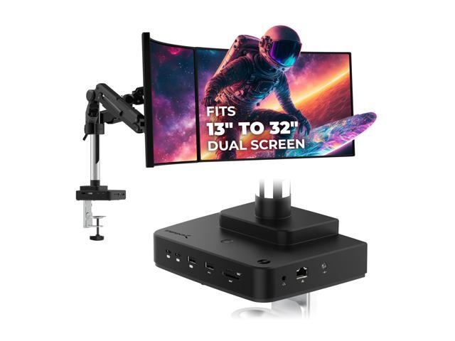 SABRENT Thunderbolt 4 Docking Station with Monitor Desk Mount, Gas-Lift Arm, 4 USB Ports, UHS-II Card Reader, Gigabit Ethernet, HDMI, DisplayPort,...