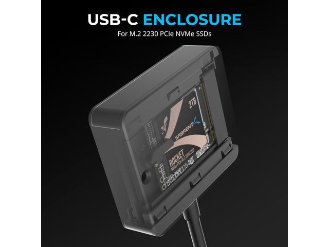 SABRENT USB-C Enclosure for M.2 2230 PCIe NVMe SSDs, 10Gbps Transfer Speed, UASP and Trim Support, Compatible with Windows, macOS, Linux (EC-NE30)