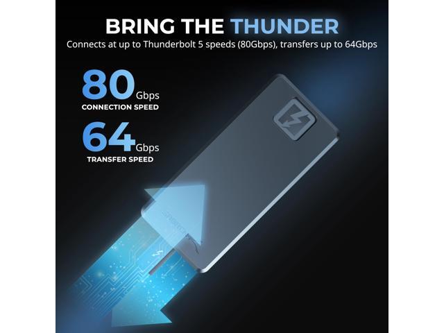 SABRENT Rocket XTRM 5 4TB Thunderbolt 5 Portable SSD, 80Gbps Connection, Up to 64Gbps Transfer, Compatible with TB4 TB3 USB4 USB 3.2 20Gbps 10Gbps...