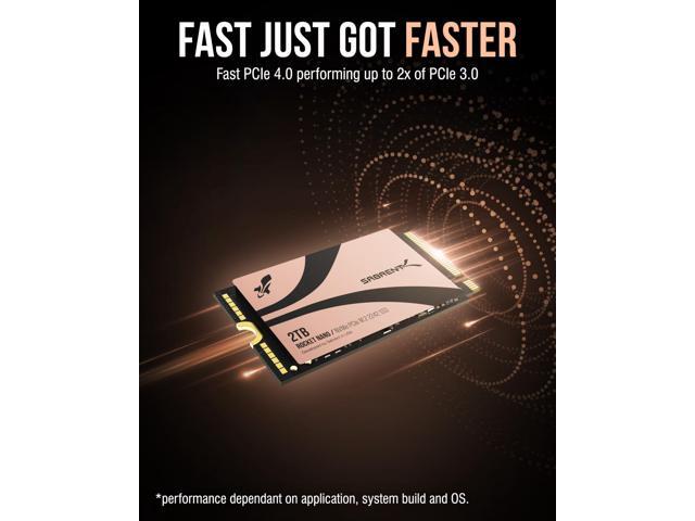 SABRENT Rocket 2242 2TB NVMe SSD, PCIe 4.0 x4 M.2 2242 Internal Solid State Drive, TLC NAND, Up to 7300MB/s Read & 6400MB/s Write, Compact SSD for...