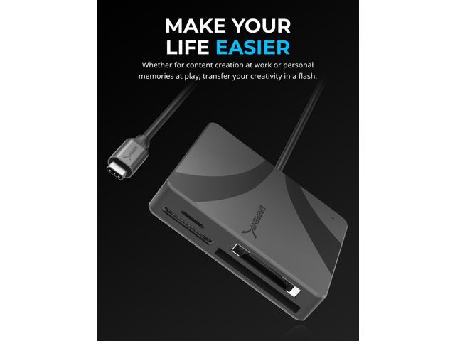 SABRENT USB-C Multi-Card Reader for CFexpress Type B, CFast 2.0, and microSD/SD cards (CR-C4PM)