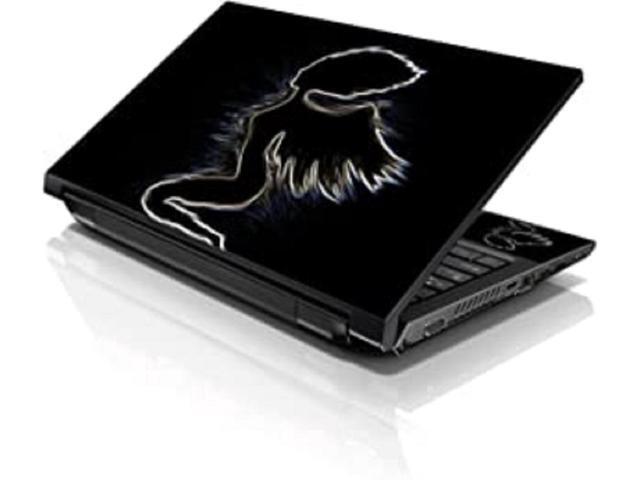 LSS 15 15.6 Inches Laptop Notebook Skin Sticker with 2 Wrist Pads - Reusable Cover Protector Vinyl Sticker Cover Decal Fits 13' - 16' - Lady with...