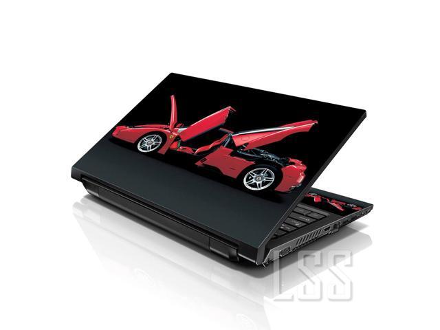 LSS 15 15.6 Inches Laptop Notebook Skin Sticker with 2 Wrist Pads - Reusable Cover Protector Vinyl Sticker Cover Decal Fits 13' - 16' - Red Ferrari...