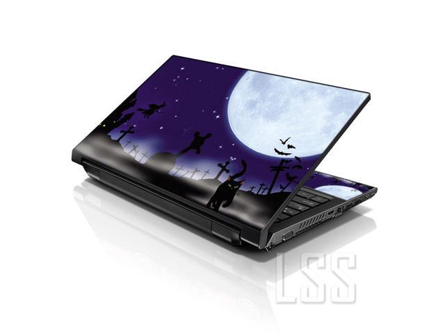 LSS 17 17.3 Inches Laptop Notebook Skin Sticker with 2 Wrist Pads - Reusable Cover Protector Vinyl Sticker Cover Decal Fits 17' - 19' - Night Moon...