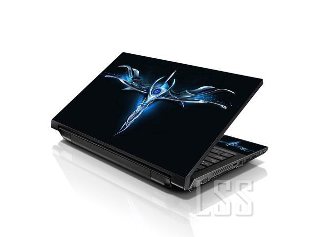 LSS 15 15.6 Inches Laptop Notebook Skin Sticker with 2 Wrist Pads - Reusable Cover Protector Vinyl Sticker Cover Decal Fits 13' - 16' - Blue Sign...