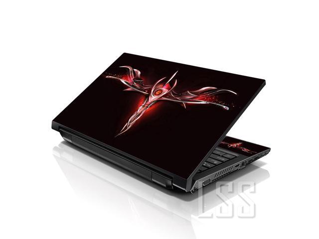 LSS 15 15.6 Inches Laptop Notebook Skin Sticker with 2 Wrist Pads - Reusable Cover Protector Vinyl Sticker Cover Decal Fits 13' - 16' - Red Sign...