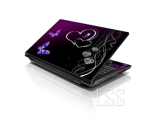 LSS 17 17.3 Inches Laptop Notebook Skin Sticker with 2 Wrist Pads - Reusable Cover Protector Vinyl Sticker Cover Decal Fits 17' - 19' - Purple...