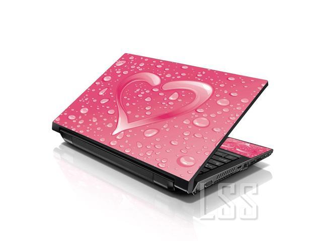 LSS 15 15.6 Inches Laptop Notebook Skin Sticker with 2 Wrist Pads - Reusable Cover Protector Vinyl Sticker Cover Decal Fits 13' - 16' - Pink Heart...