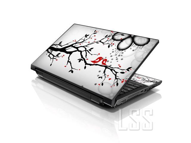 LSS 17 17.3 Inches Laptop Notebook Skin Sticker with 2 Wrist Pads - Reusable Cover Protector Vinyl Sticker Cover Decal Fits 17' - 19' - Lovebirds...