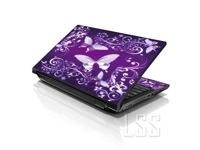 LSS 17 17.3 Inches Laptop Notebook Skin Sticker with 2 Wrist Pads - Reusable Cover Protector Vinyl Sticker Cover Decal Fits 17' - 19' - Purple...