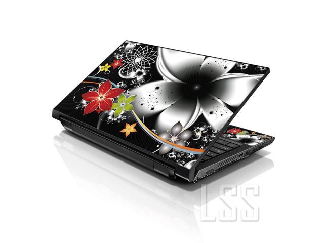 LSS 17 17.3 Inches Laptop Notebook Skin Sticker with 2 Wrist Pads - Reusable Cover Protector Vinyl Sticker Cover Decal Fits 17' - 19' - Black and...