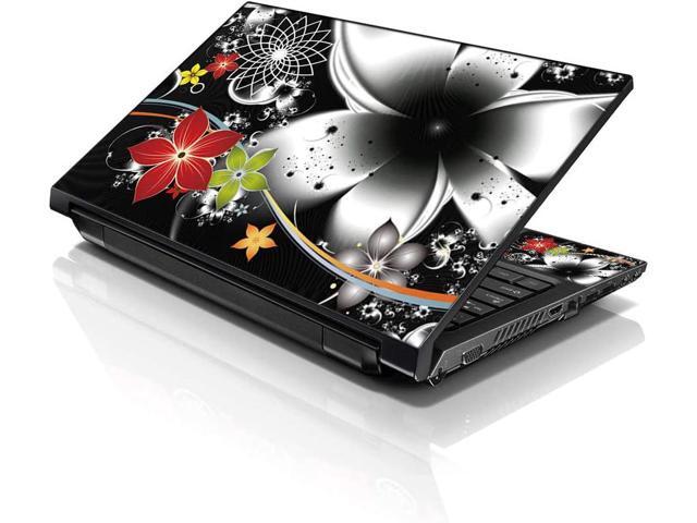 LSS 15 15.6 Inches Laptop Notebook Skin Sticker with 2 Wrist Pads - Reusable Cover Protector Vinyl Sticker Cover Decal Fits 13' - 16' - Black and...