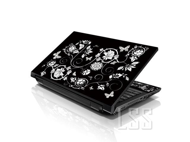 LSS 15 15.6 Inches Laptop Notebook Skin Sticker with 2 Wrist Pads - Reusable Cover Protector Vinyl Sticker Cover Decal Fits 13' - 16' - Black and...