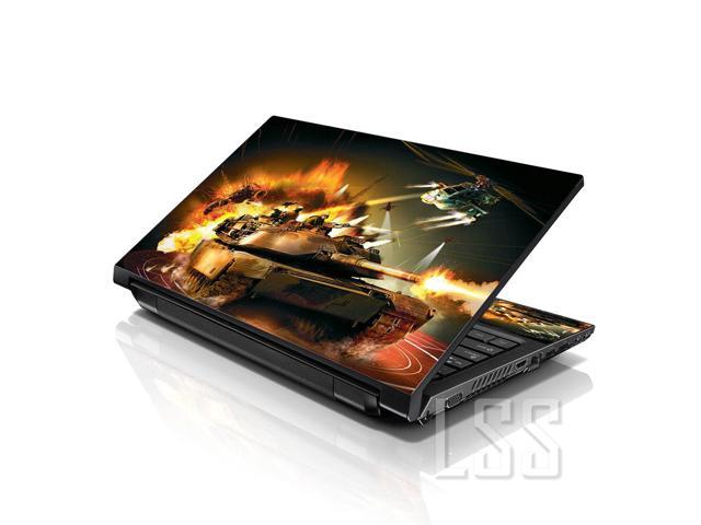 LSS 17 17.3 Inches Laptop Notebook Skin Sticker with 2 Wrist Pads - Reusable Cover Protector Vinyl Sticker Cover Decal Fits 17' - 19' - Tank and...