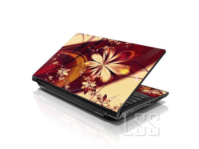 LSS 15 15.6 Inches Laptop Notebook Skin Sticker with 2 Wrist Pads - Reusable Cover Protector Vinyl Sticker Cover Decal Fits 13' - 16' - Flower...