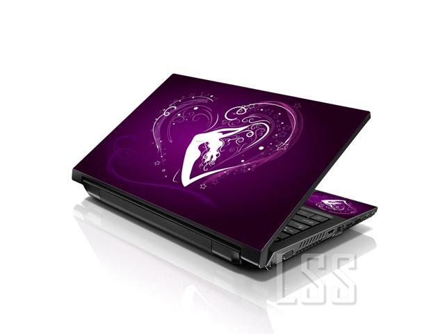 LSS 15 15.6 Inches Laptop Notebook Skin Sticker with 2 Wrist Pads - Reusable Cover Protector Vinyl Sticker Cover Decal Fits 13' - 16' - Purple...