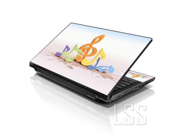 LSS 17 17.3 Inches Laptop Notebook Skin Sticker with 2 Wrist Pads - Reusable Cover Protector Vinyl Sticker Cover Decal Fits 17' - 19' - Musical...