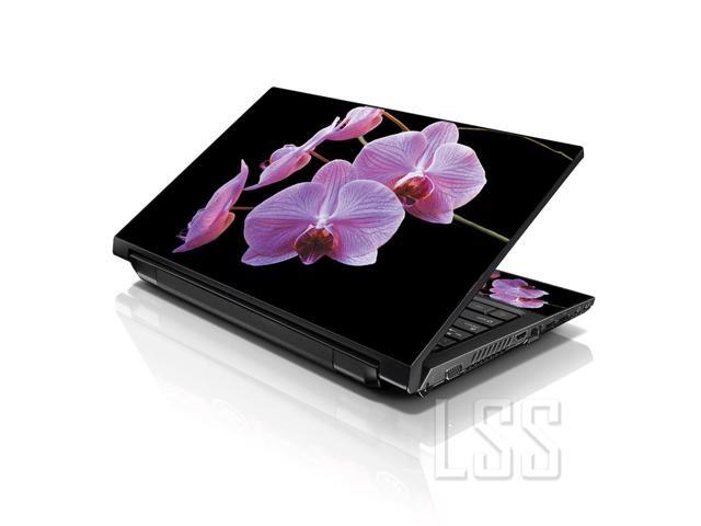 LSS 17 17.3 Inches Laptop Notebook Skin Sticker with 2 Wrist Pads - Reusable Cover Protector Vinyl Sticker Cover Decal Fits 17' - 19' - Flowers...