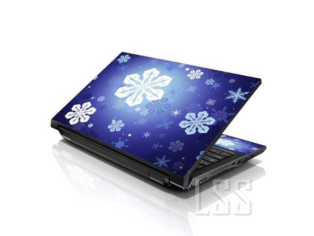 LSS 15 15.6 Inches Laptop Notebook Skin Sticker with 2 Wrist Pads - Reusable Cover Protector Vinyl Sticker Cover Decal Fits 13' - 16' - Snow Flakes...