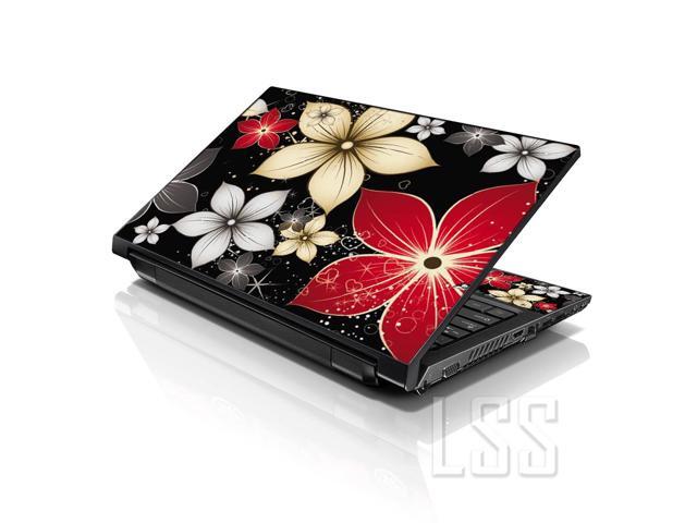 LSS 17 17.3 Inches Laptop Notebook Skin Sticker with 2 Wrist Pads - Reusable Cover Protector Vinyl Sticker Cover Decal Fits 17' - 19' - Black Grey...