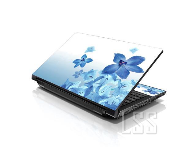 LSS 17 17.3 Inches Laptop Notebook Skin Sticker with 2 Wrist Pads - Reusable Cover Protector Vinyl Sticker Cover Decal Fits 17' - 19' - Blue Neon...