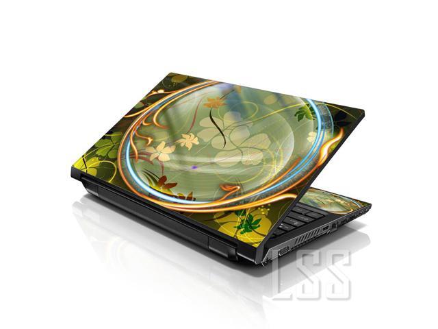 LSS 17 17.3 Inches Laptop Notebook Skin Sticker with 2 Wrist Pads - Reusable Cover Protector Vinyl Sticker Cover Decal Fits 17' - 19' - Flower...