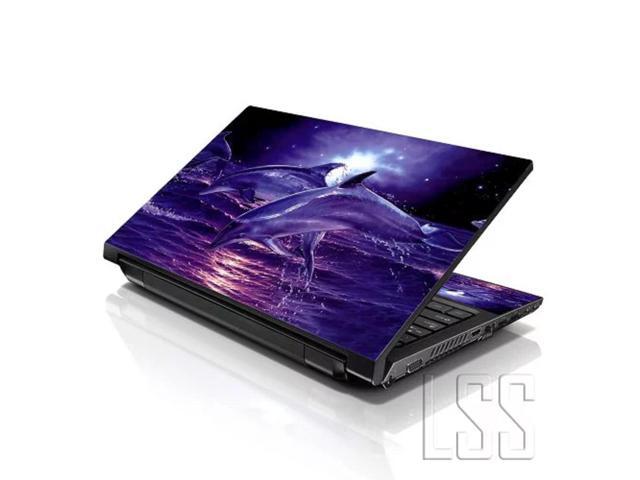 LSS 15 15.6 Inches Laptop Notebook Skin Sticker with 2 Wrist Pads - Reusable Cover Protector Vinyl Sticker Cover Decal Fits 13' - 16' - Dolphins...