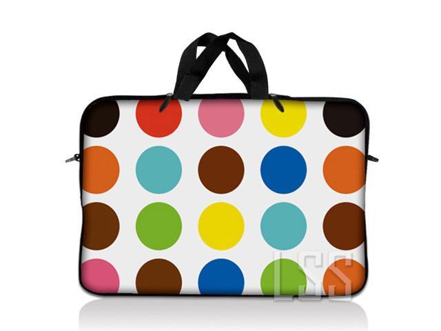 LSS 17 inch Laptop Sleeve Bag Carrying Case Pouch with Handle for 17.4' 17.3' 17' 16' Apple Macbook, GW, Acer, Asus, Dell, Hp, Sony, Toshiba, Polka...