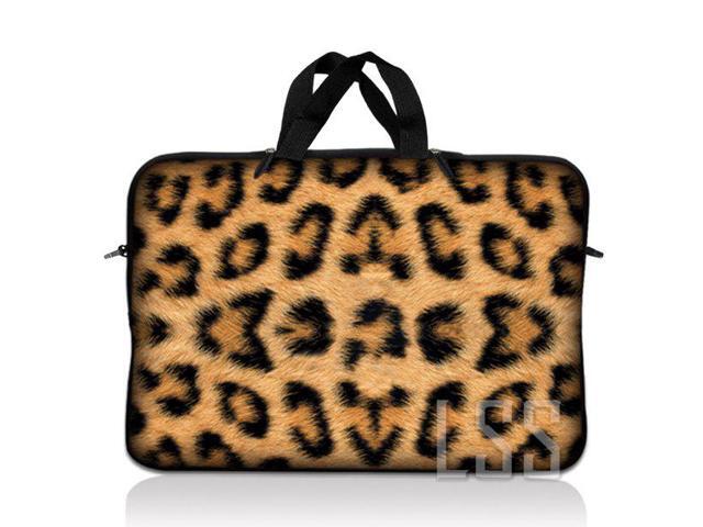 LSS 14.1 inch Laptop Sleeve Bag Carrying Case Pouch with Handle for 14' 14.1' Apple Macbook, GW, Acer, Asus, Dell, Hp, Sony, Toshiba, Leopard Print