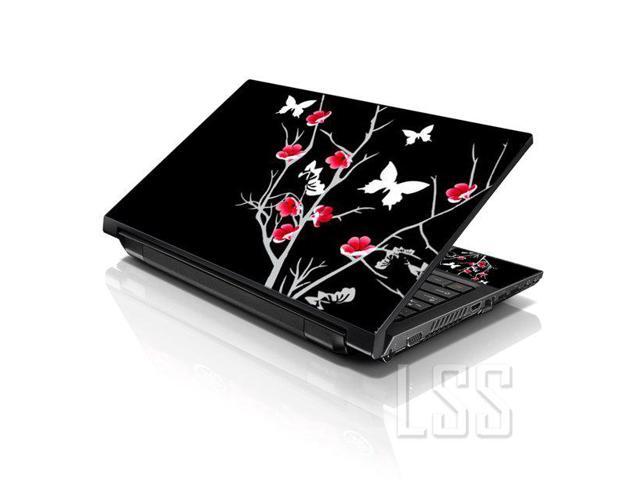 LSS 17 17.3 Inches Laptop Notebook Skin Sticker with 2 Wrist Pads - Reusable Cover Protector Vinyl Sticker Cover Decal Fits 17' - 19' - Pink Gray...