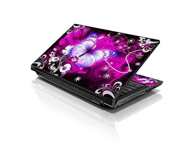 LSS 15 15.6 Inches Laptop Notebook Skin Sticker with 2 Wrist Pads - Reusable Cover Protector Vinyl Sticker Cover Decal Fits 13' - 16' - Purple...
