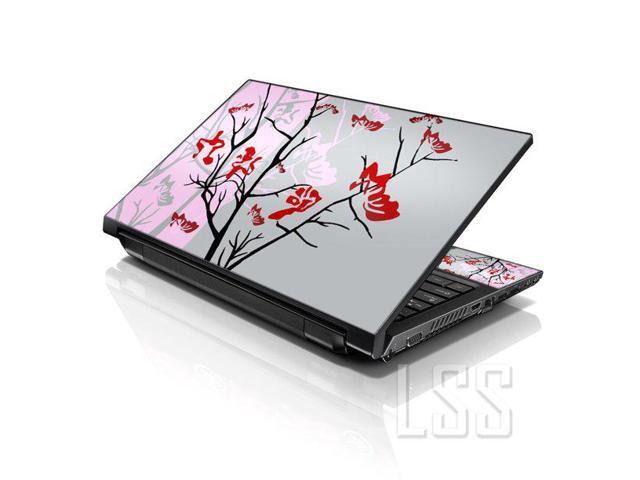 LSS 17 17.3 Inches Laptop Notebook Skin Sticker with 2 Wrist Pads - Reusable Cover Protector Vinyl Sticker Cover Decal Fits 17' - 19' - Pink Gray...