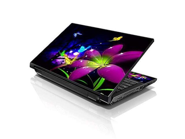 LSS 17 17.3 Inches Laptop Notebook Skin Sticker with 2 Wrist Pads - Reusable Cover Protector Vinyl Sticker Cover Decal Fits 17' - 19' - Purple Blue...