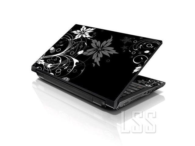 LSS 17 17.3 Inches Laptop Notebook Skin Sticker with 2 Wrist Pads - Reusable Cover Protector Vinyl Sticker Cover Decal Fits 17' - 19' - Black and...