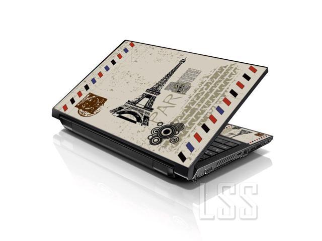LSS 15 15.6 Inches Laptop Notebook Skin Sticker with 2 Wrist Pads - Reusable Cover Protector Vinyl Sticker Cover Decal Fits 13' - 16' - Paris...
