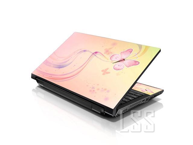 LSS 17 17.3 Inches Laptop Notebook Skin Sticker with 2 Wrist Pads - Reusable Cover Protector Vinyl Sticker Cover Decal Fits 17' - 19' - Pink...