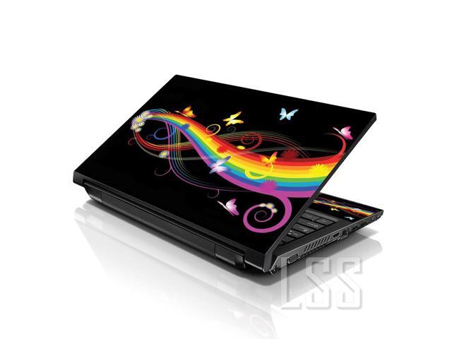 LSS 15 15.6 Inches Laptop Notebook Skin Sticker with 2 Wrist Pads - Reusable Cover Protector Vinyl Sticker Cover Decal Fits 13' - 16' - Rainbow...