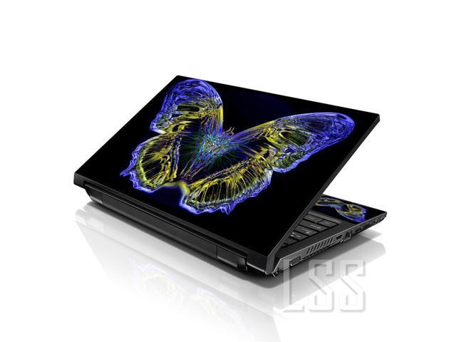 LSS 15 15.6 Inches Laptop Notebook Skin Sticker with 2 Wrist Pads - Reusable Cover Protector Vinyl Sticker Cover Decal Fits 13' - 16' - Butterfly...