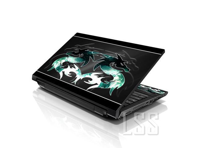 LSS 17 17.3 Inches Laptop Notebook Skin Sticker with 2 Wrist Pads - Reusable Cover Protector Vinyl Sticker Cover Decal Fits 17' - 19' - Dragons...