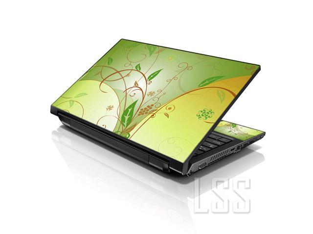 LSS 15 15.6 Inches Laptop Notebook Skin Sticker with 2 Wrist Pads - Reusable Cover Protector Vinyl Sticker Cover Decal Fits 13' - 16' - Green...