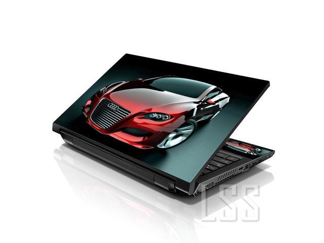 LSS 15 15.6 Inches Laptop Notebook Skin Sticker with 2 Wrist Pads - Reusable Cover Protector Vinyl Sticker Cover Decal Fits 13' - 16' - Red Audi...