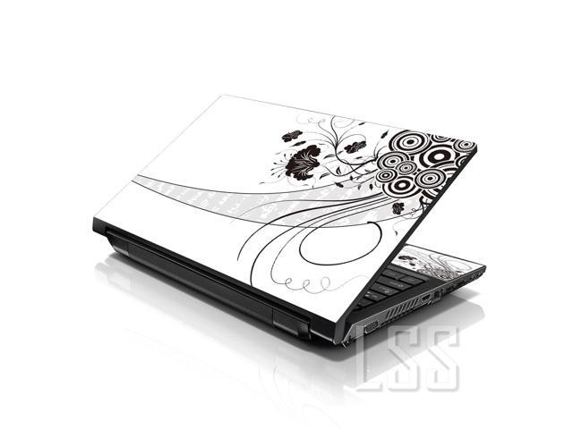 LSS 15 15.6 Inches Laptop Notebook Skin Sticker with 2 Wrist Pads - Reusable Cover Protector Vinyl Sticker Cover Decal Fits 13' - 16' - Floral Pattern