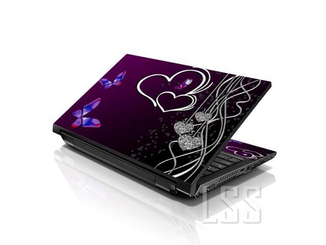 LSS 17 17.3 Inches Laptop Notebook Skin Sticker with 2 Wrist Pads - Reusable Cover Protector Vinyl Sticker Cover Decal Fits 17' - 19' - Purple...