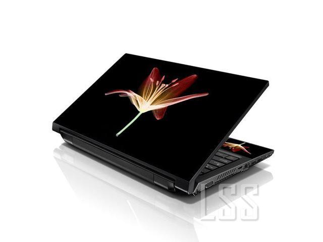 LSS 15 15.6 Inches Laptop Notebook Skin Sticker with 2 Wrist Pads - Reusable Cover Protector Vinyl Sticker Cover Decal Fits 13' - 16' - Flower Pattern