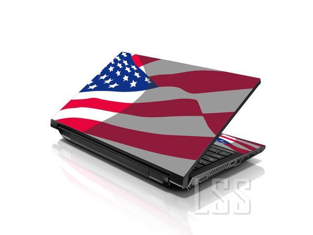 LSS 15 15.6 Inches Laptop Notebook Skin Sticker with 2 Wrist Pads - Reusable Cover Protector Vinyl Sticker Cover Decal Fits 13' - 16' - USA Flag...