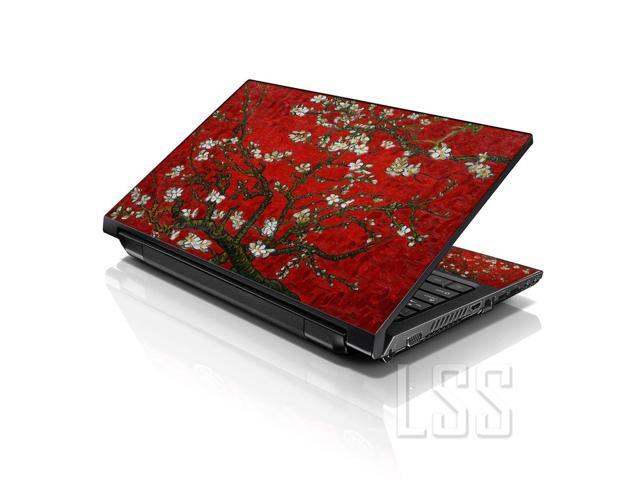 LSS 17 17.3 Inches Laptop Notebook Skin Sticker with 2 Wrist Pads - Reusable Cover Protector Vinyl Sticker Cover Decal Fits 17' - 19' - Red Almond...