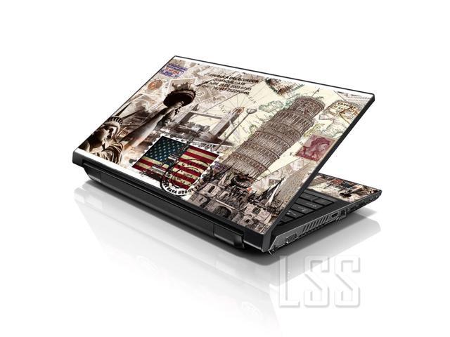 LSS 17 17.3 Inches Laptop Notebook Skin Sticker with 2 Wrist Pads - Reusable Cover Protector Vinyl Sticker Cover Decal Fits 17' - 19' - World...