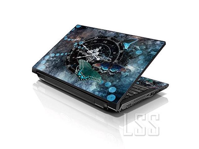 LSS 17 17.3 Inches Laptop Notebook Skin Sticker with 2 Wrist Pads - Reusable Cover Protector Vinyl Sticker Cover Decal Fits 17' - 19' - Clock...